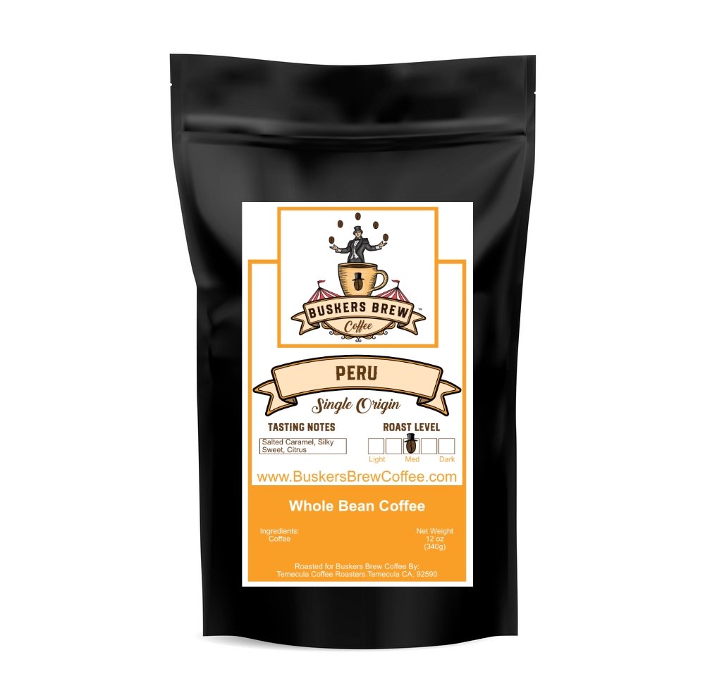 Peru - Organic - Single Origin - Specialty Coffee - Buskers Brew Coffee - 12 oz (340g) - Whole Bean