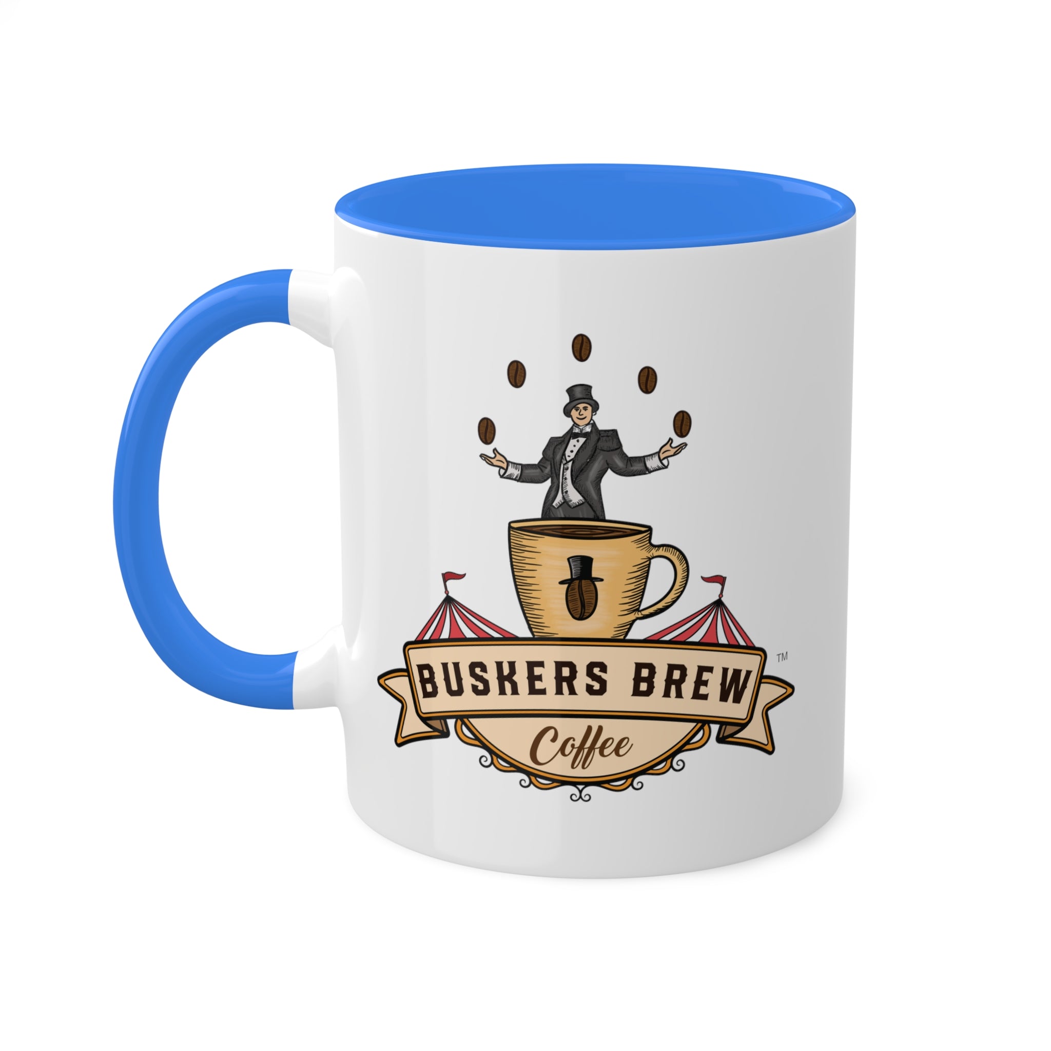 Buskers Brew Coffee - Color Accent Coffee Mug, 11oz