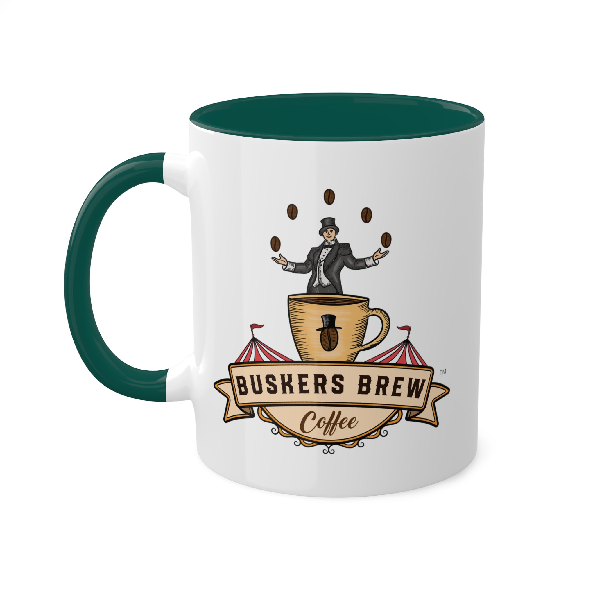 Buskers Brew Coffee - Color Accent Coffee Mug, 11oz