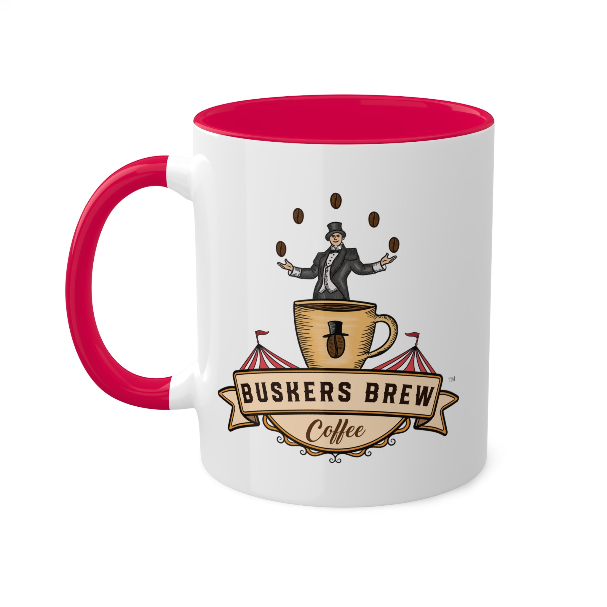 Buskers Brew Coffee - Color Accent Coffee Mug, 11oz