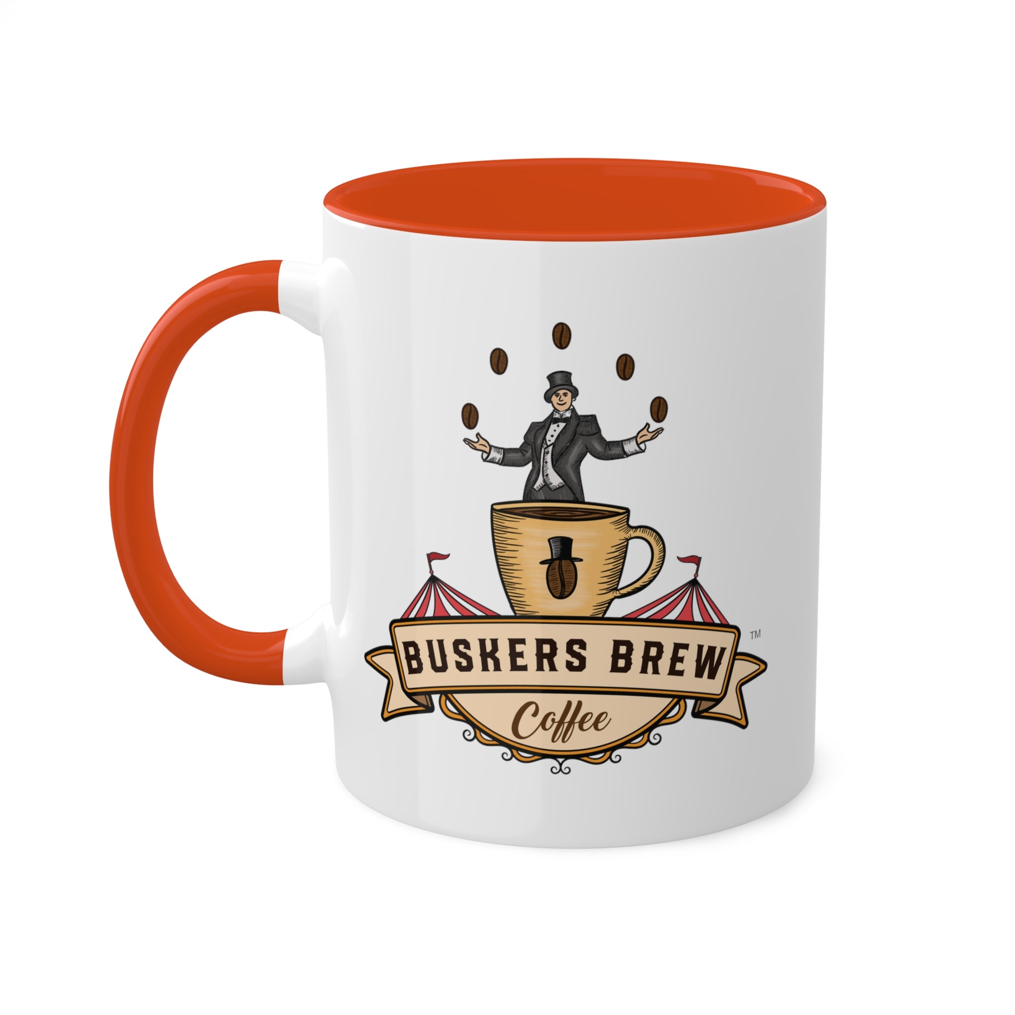 Buskers Brew Coffee - Color Accent Coffee Mug, 11oz