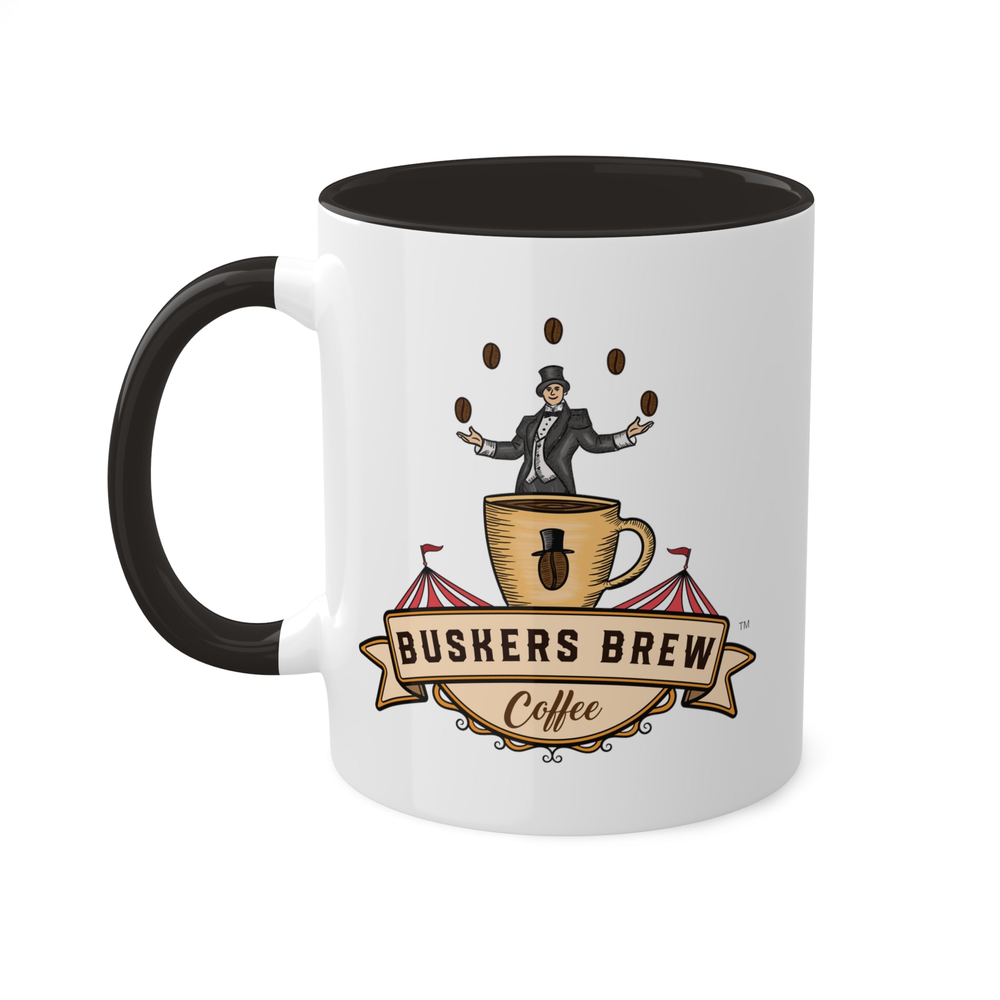 Buskers Brew Coffee - Color Accent Coffee Mug, 11oz